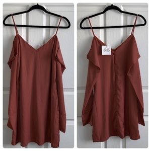Laurenly cold shoulder dress in mauve